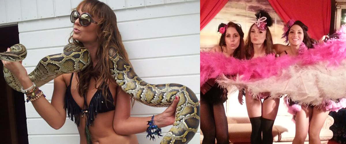 Burlesque performers met slangen